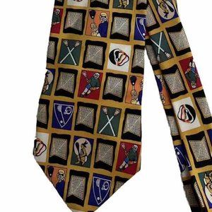 Lax World Novelty Lacrosse Tie 100% Silk Sports 57.5 in 3.75 in Classic